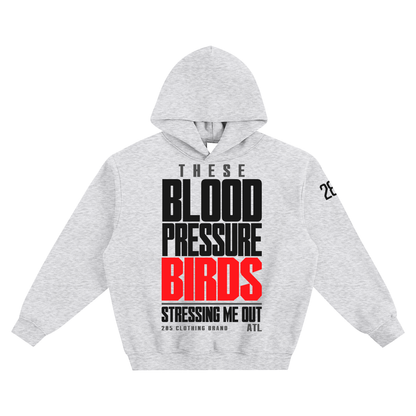 Blood Pressure Birds Hoodie | Flower Gray Statement