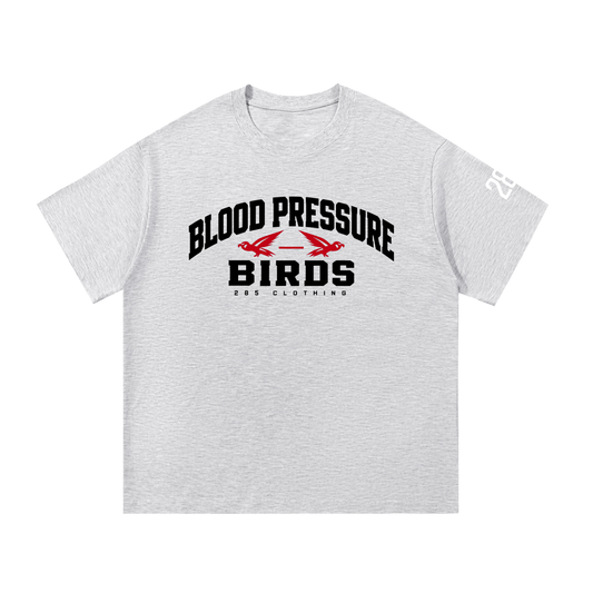 Blood Pressure Birds Heritage Falcons Tee — White Gray